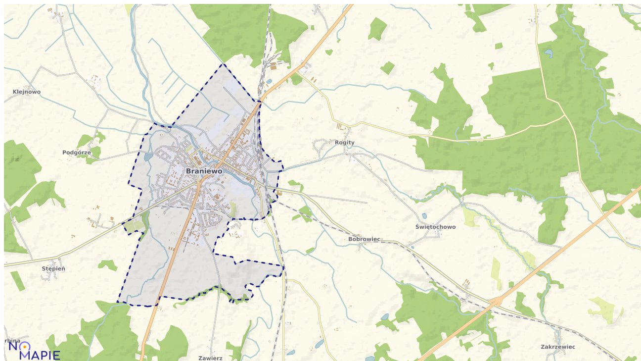 Mapa obszarów ochrony przyrody Braniewa